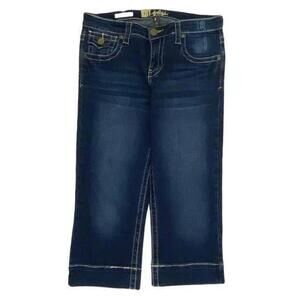 Kut From the Kloth Nicole Crop Back Flap Pockets Women's size 4 Dark Blue Jeans